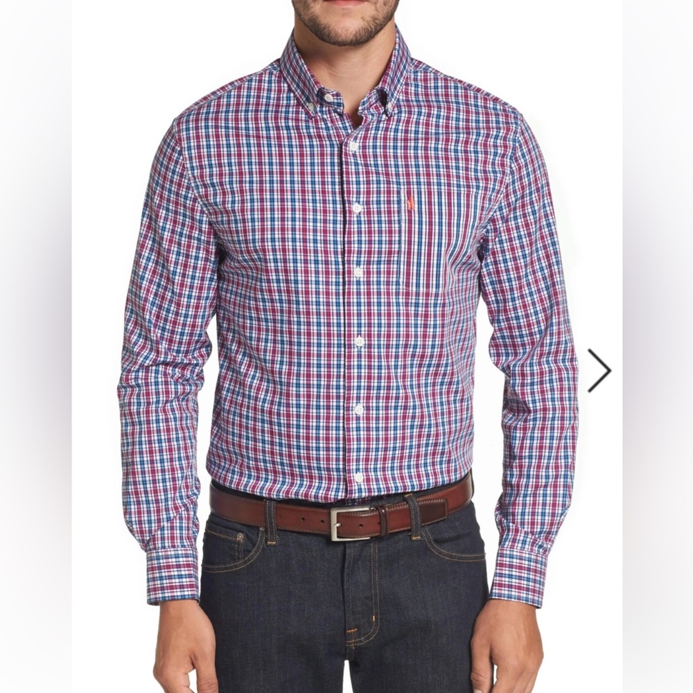 Johnnie O Men’s Parklan Check Sport Shirt In Amethyst Size S